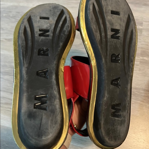 Marni red leather sandals 37 - Picture 4 of 4